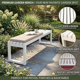 Outdoor Garden Bench, 3.3ft 3.9ft 4.9ft 5.9ft Metal Patio Benches Weatherproof Outside Backless Bench Front Porch Seat - Photo 6