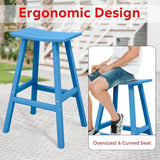 Costaelm All-Weather Bar Stools Set of 3, 29" Height Outdoor Bar Stools, Adirondack Poly Patio Bar Stool for Patio, Deck - Photo 4