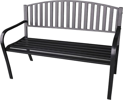 ABBLE 4 Ft. Steel Frame Outdoor Patio Garden Bench 2-Person Loveseats Outdoor Furniture Park Bench