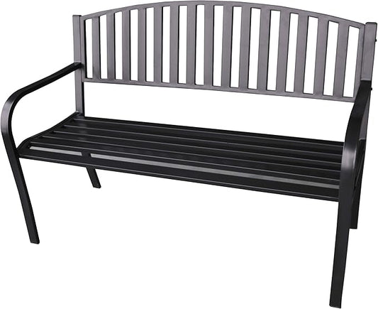 ABBLE 4 Ft. Steel Frame Outdoor Patio Garden Bench 2-Person Loveseats Outdoor Furniture Park Bench