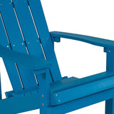 Flash Furniture Charlestown Poly Resin Adirondack Chair - Blue - All Weather - Indoor/Outdoor - Set of 2 - Photo 8