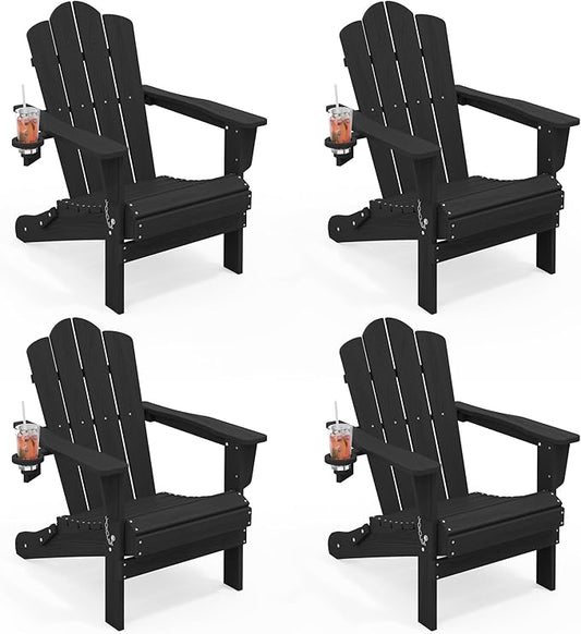 KINGYES Folding HDPE Adirondack Chairs