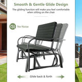 Tangkula Outdoor Glider Bench, Porch Glider Loveseat Swing Bench with w/Steel Frame, 2-Seat Rocking Chair for Porch - Photo 6