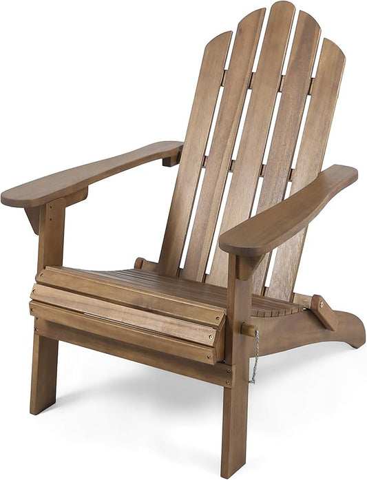 Christopher Knight Home Cara Outdoor Foldable Acacia Wood Adirondack Chair, Dark Brown Finish