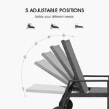 PURPLE LEAF Patio Chaise Lounge 4 Pieces Aluminum Recliner Chair with Wheels and Armrests Lounger for Pool Backyard - Photo 4