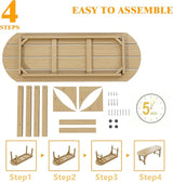 2-Person Backless Bench Indoor & Outdoor Patio Furniture, HIPS Wood Grain Weatherproof Outdoor Bench, No Rot or Fade - Photo 8