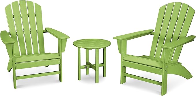 POLYWOOD Nautical 3-Piece Adirondack Chair Set