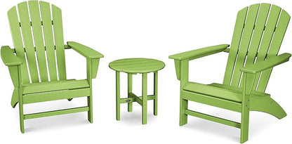 POLYWOOD Nautical 3-Piece Adirondack Chair Set