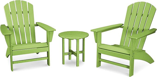 POLYWOOD Nautical 3-Piece Adirondack Chair Set