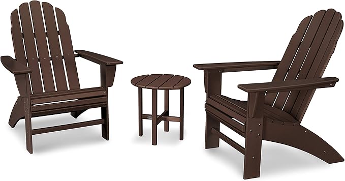 POLYWOOD Vineyard 3-Piece Curveback Adirondack Chair Set