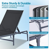Outdoor Chaise Lounge Chair Set of 2, Foldable & Assemble-Free, 6 Adjustable Positions, Durable Rust-Resistant Frame - Photo 6