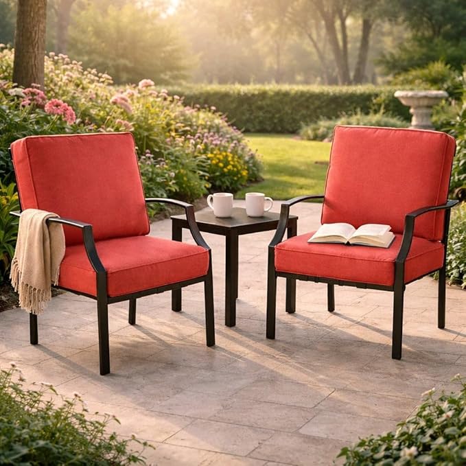 BrylaneHome Bh Outdoor Performance 2-Section Deep Seating Cushion - Geranium - Photo 1