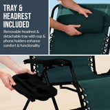 Best Choice Products Set of 2 Extra Wide Adjustable Steel Mesh Zero Gravity Lounge Chair Recliners w/Pillows and Cup - Photo 8