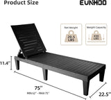 Chaise Lounge Outdoor Set of 4, Adjustable Pool Lounge Chair with 5 Positions Backrest - Photo 3