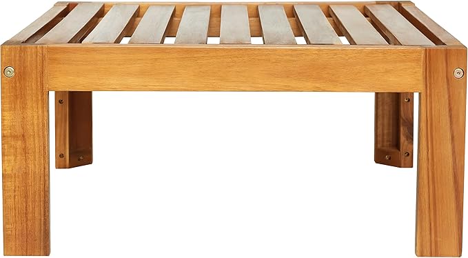 Quarte 5 Piece Outdoor Acacia Wood Sofa Set, X-Back Frames Design, Sectional Sofa Seating Group Set with Cushions