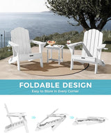 Adirondack Chairs Set of 4, Patio Chair, HDPE Fire Pit Chairs, Plastic Adirondack Chairs with 2 Cup Holder - Photo 8
