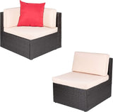 Homall Outdoor Patio Furniture Set All Weather PE Rattan Wicker Loveseat Sectional Sofa with Cushions for Lawn Poolside - Photo 1