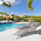 Domi Pool Lounge Chairs Set of 2, Adjustable Aluminum Outdoor Chaise Lounge Chairs - Photo 1