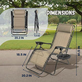EZONE Zero Gravity Lounge Chairs Outdoor Adjustable Reclining Patio Chair Steel Mesh Folding Recliner for Pool Beach - Photo 2