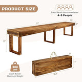 71" Outdoor Solid Wood Folding Bench, Portable Garden Long Narrow Foldable Bench - Photo 3