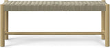 SIMPLIHOME Dahlia SOLID ACACIA WOOD 18 inch x 46 inch Contemporary Outdoor Indoor Bench in Natural Taupe for the Garden - Photo 4