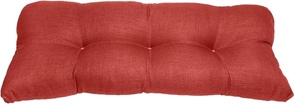 BrylaneHome Tufted Bench Cushion - 45.5" L x 19" W x 3" H- Patio & Outdoor - Water, Stain & Fade Resistant - Geranium - Photo 1