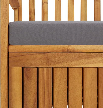 Patio Storage Bench Garden Bench Outdoor Bench for Outdoors Porch Entryway Furniture for Yard 47.2" Solid Acacia Wood