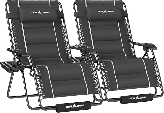 UDPATIO Zero Gravity Chair Oversized Outdoor Anti Gravity Chairs Patio Lounge Folding Adjustable Chair with Cup Holder - Photo 1