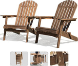 IDZO Outdoor Adirondack Chair Set of 2, Pre-Assembled Backrest, Furniture Set, Outdoor Furniture for Garden, Porch, Deck - Photo 7