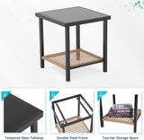 Verano Garden 3 Pieces Rocking Bistro Set, Small Wicker Patio Furniture Set - Photo 5