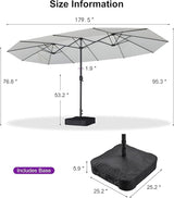 PURPLE LEAF Patio Oversized Chaise Lounge with 15FT Umbrella Outdoor Lounge Chair Beach Pool Sunbathing Lawn Lounger - Photo 2