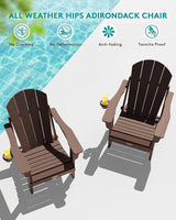 SERWALL Folding Adirondack Chair Set of 2 - Photo 9