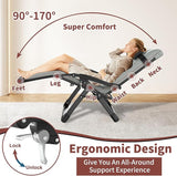 Oversized Zero Gravity Chair with Cushion XXL, 33In Padded Lounge Chair, Recliner Camping Chair W/Full-Alu Alloy Lock - Photo 5