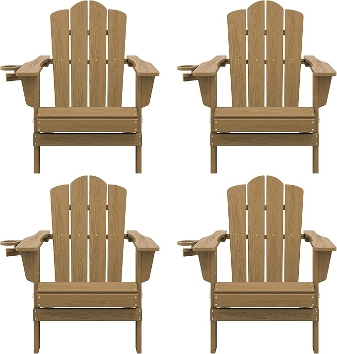 KINGYES Folding HDPE Adirondack Chairs