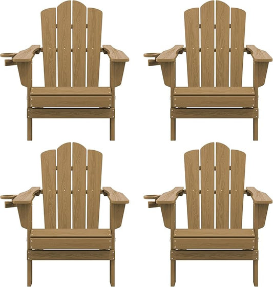 KINGYES Folding HDPE Adirondack Chairs