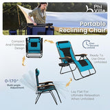 PHI VILLA XXL Oversized Padded Zero Gravity Chair Set of 2, Foldable Patio Recliner - Photo 9