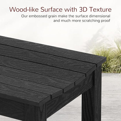 Stoog Outdoor Benches Set of 2, 2-Person Backless Patio Bench, All-Weather HIPS Garden Bench, Never Rot or Fade, for Backyard, Porch, Deck, and Entryway, Black