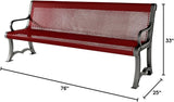 COATEDOUTDOORFURNITURE Heavy-Duty Outdoor Bench Thermoplastic Coated, Punched Steel, Commercial-Grade Garden Bench - Photo 2