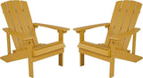 Flash Furniture Charlestown Poly Resin Adirondack Chair - Yellow - All Weather - Indoor/Outdoor - Set of 2 - Photo 1
