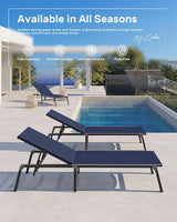 Patio Chaise Lounge Chair Set of 4, Foldable Lounge Chair for Outside, Aluminum Chairs with 5 Adjustable Backrest - Photo 4