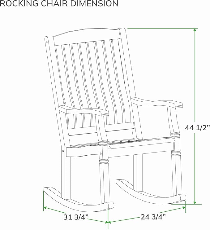 Cambridge Casual Ashford 2-Piece Teak Rocking Chair Set, Outdoor Rocking Chairs for Front Porch, Patio, or Balcony – Solid Wood Rocking Patio Chairs Set of 2 – Teak Furniture for Small Spaces