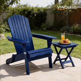 VINGLI Folding Adirondack Chairs Set of 4, Wood Adirondack Chair for Outdoor, Foldable Fire Pit Chairs for Patio, BBQ - Photo 2
