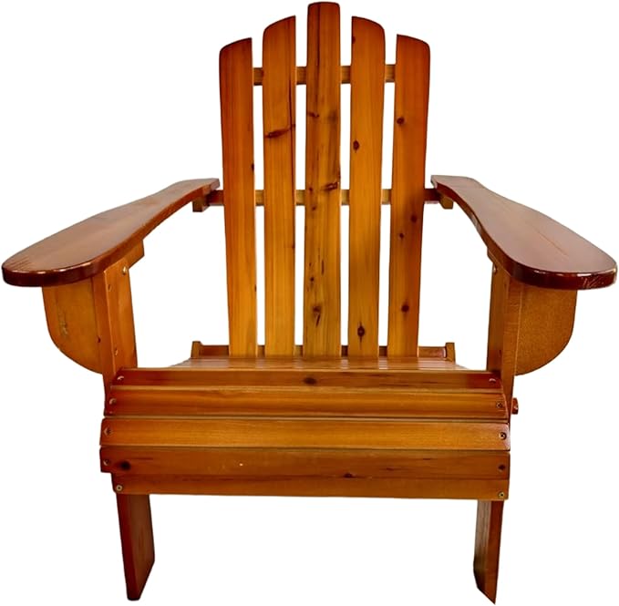 Outdoor or Indoor Wood Adirondack Chair, Foldable, Oak