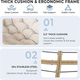 SWITTE Oversized Double Rocking Papasan Chair, Outdoor Wicker Egg Loveseat with Thick Cushion - Photo 5