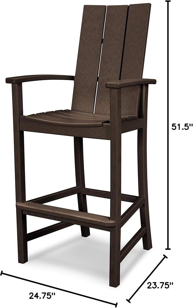 POLYWOOD® Modern Adirondack Bar Chair in Mahogany