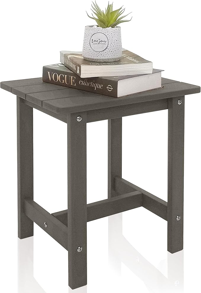 Outdoor Side Table, Weather Resistant Double Small Adirondack Side Table, Outdoor Indoor End Table for Chair - Photo 1