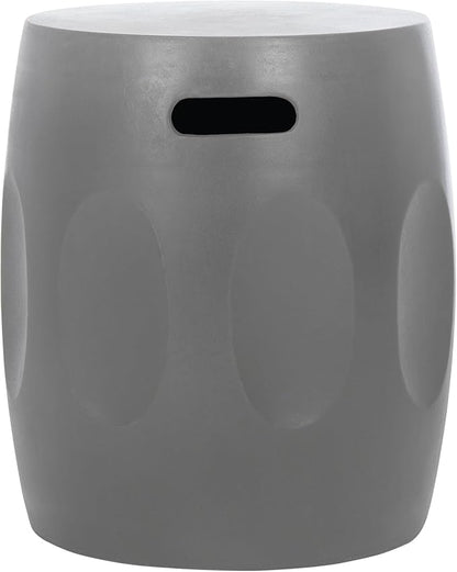 SAFAVIEH Outdoor Collection Zuri Modern Dark Grey Concrete Round Accent Table (Fully Assembled)