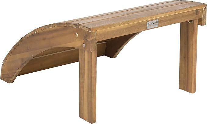 Safavieh Patio Collection Hampton Adirondack Acacia Wood Ottoman