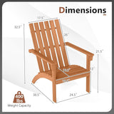DORTALA Adirondack Chair, Acacia Wood Fire Pit Chair with Backrest and Armrests, 400 LBS Weight Capacity - Photo 3