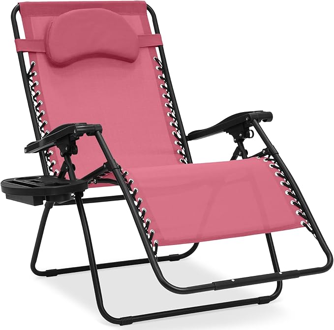 Best Choice Products Oversized Zero Gravity Chair, Folding Outdoor Patio Lounge Recliner w/Cup Holder Accessory Tray - Photo 1